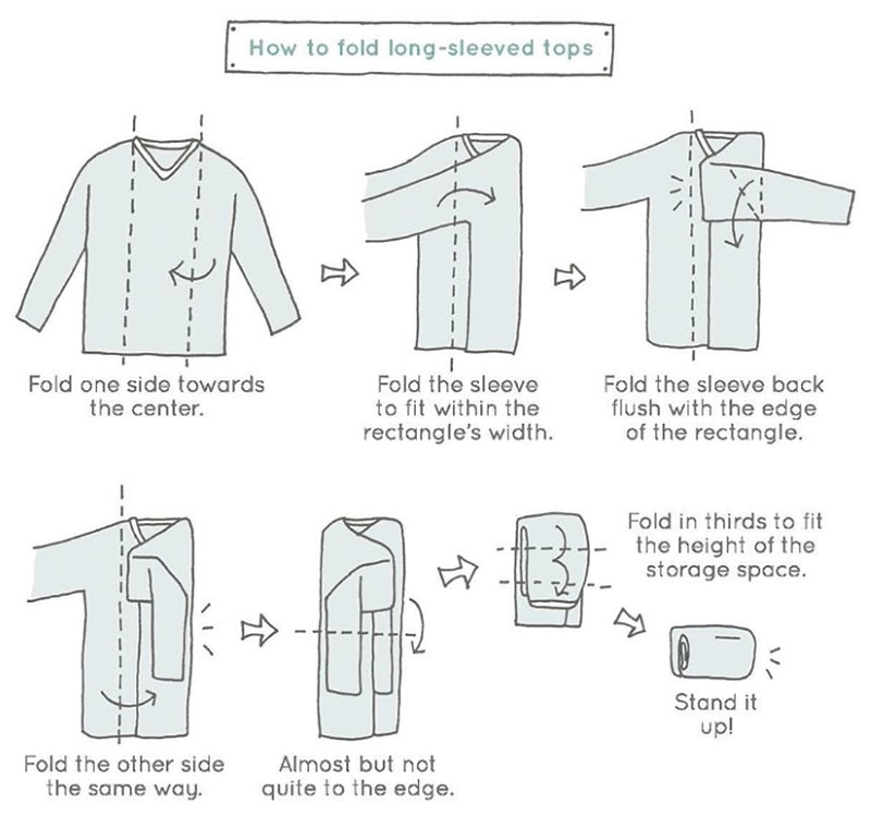 Cách gấp áo tay dài đơn giản